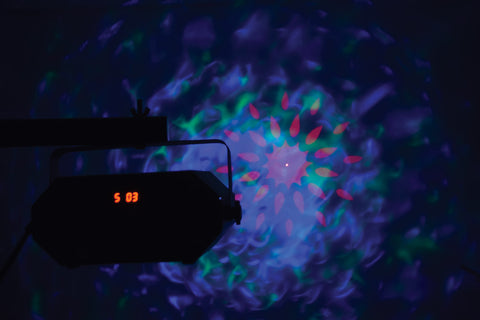 QTX Tetra - LED Moonflower + Ripple + Strobe/UV + Laser Effect