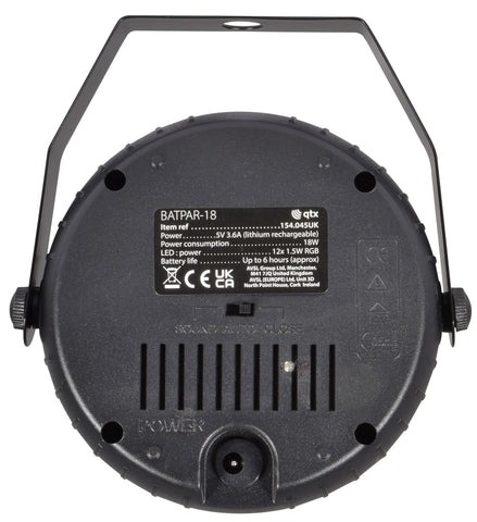 QTX BATPAR-18 - Rechargeable Mini LED PAR Light