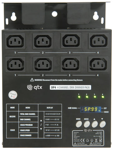 QTX DP4 - 4 Channel DMX Dimmer Pack
