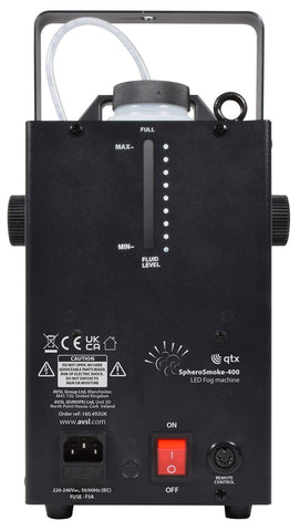 QTX SpheroSmoke-400 - Compact 400W LED Fog Machine with RGB Magic Ball Effect