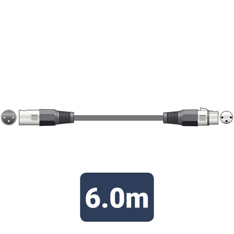QTX 177.907UK - 6m Professional 3 Pin DMX Lighting Lead