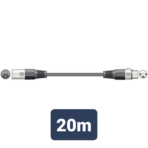QTX 177.913UK - 20m Professional 3 Pin DMX Lighting Lead
