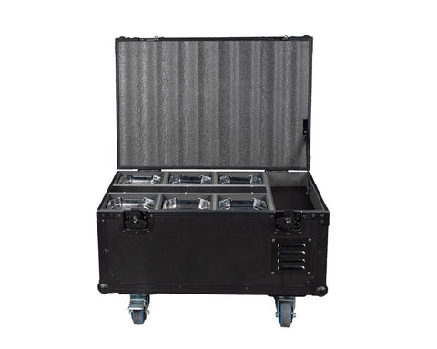 ADJ Mirage Q6 Pak - LED Uplighter 6 in Charging Flightcase IP65 Chrome