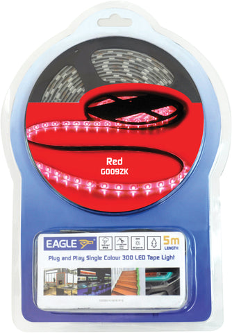Eagle G009ZK - 5m Red 12V IP65 Yellow LED Tape Light Kit with In-line PSU