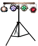 FXLAB G017KC - Mobile DJ Lighting Kit with 4 LED Lighting Effects, T-Bar lighting stand and Sound to Light Mode