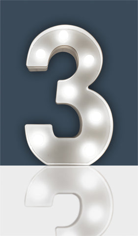 St Helens Home and Garden GH11213 - "3" Battery Operated 3D LED Number Light