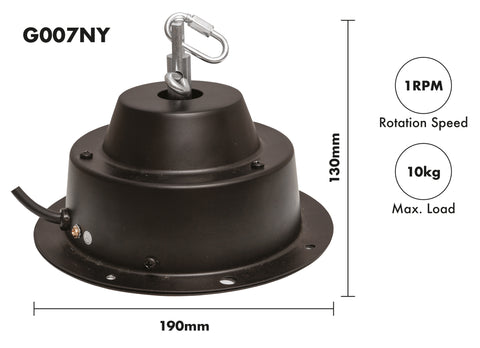 FXLAB G007NY - 1 RPM Professional Mains Powered Mirror Ball Motor with Twin Hanging Points - 10kg Load Capacity