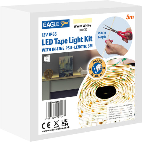 Eagle G009MC - 5m Warm White 12V IP65 LED Tape