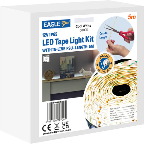 Eagle G009MD - 5m Cool White 12V IP65 LED Tape