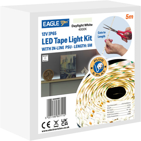 Eagle G009ME - 5m Daylight White 12V IP65 LED Tape