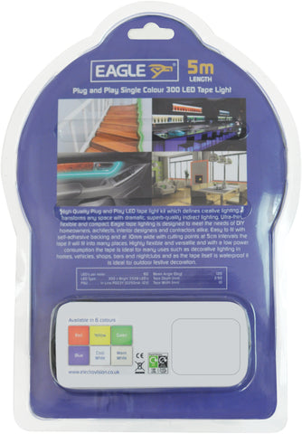 Eagle G009ZJ - 5m Green 12V IP65 Yellow LED Tape Light Kit with In-line PSU