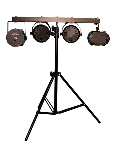 FXLAB G017KC - Mobile DJ Lighting Kit with 4 LED Lighting Effects, T-Bar lighting stand and Sound to Light Mode