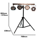 FXLAB G017KC - Mobile DJ Lighting Kit with 4 LED Lighting Effects, T-Bar lighting stand and Sound to Light Mode