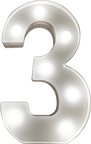 St Helens Home and Garden GH11213 - "3" Battery Operated 3D LED Number Light