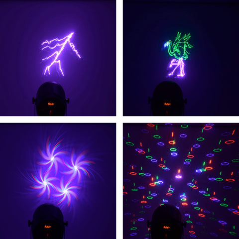 QTX Mesmerizer - 3D Animation Laser with LED Par Lights
