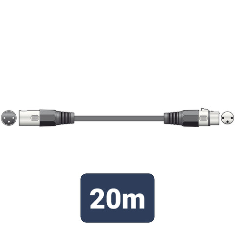 QTX 177.925UK - 20m 3 Pin DMX Lighting Lead