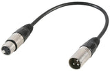 Pulse PLS00347 - 3 Pin XLR Male to 5 Pin XLR Female DMX Adaptor Lead, 0.22m - discolighting.co.uk