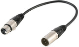 Pulse PLS00348 - 5 Pin XLR Male to 3 Pin XLR Female DMX Adaptor Lead, 0.22m - discolighting.co.uk