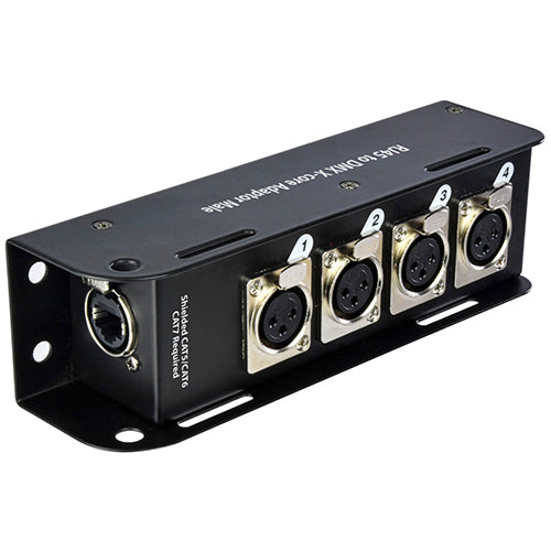 Dmx Socket Box QTX RJ45 to DMX X-core Adaptor Box With Female XLR Sockets ...