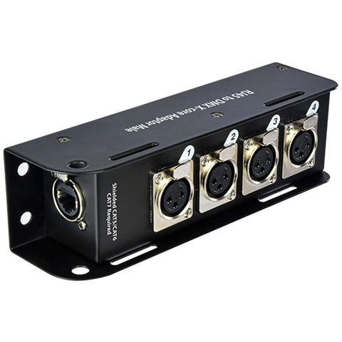 QTX RJ45 to DMX X-core Adaptor Box With Female XLR Sockets