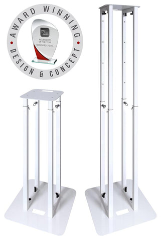 Novopro PS1XL - Height Adjustable Podium / Plinth Stand, 100-175cm, White