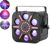 Pulse Vortices - Multi-FX RGBWA LED Moonflower DJ Disco Light with Front Panel SMD Matrix - discolighting.co.uk