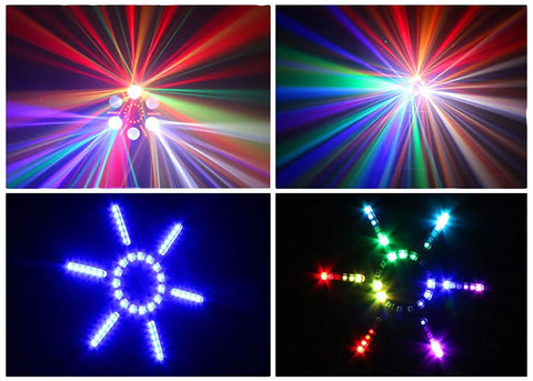 Pulse Vortices - Multi-FX RGBWA LED Moonflower DJ Disco Light with Front Panel SMD Matrix