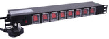 Pulse PDS8-C13 - 8 Way IEC C13 Switch Panel Rack PDU, 19" 1U - discolighting.co.uk