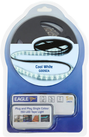 Eagle G009ZA - 5m Cool White 12V LED Tape Light Kit With PSU