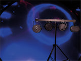 FXLAB G017KC - Mobile DJ Lighting Kit with 4 LED Lighting Effects, T-Bar lighting stand and Sound to Light Mode